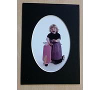 16" x 12" Oval Photo Mount for 12" x 10" Photo (Black) Pack of 10