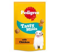 16 X 125G Pedigree Tasty Bites Minis Puppy Junior Dog Treats Chewy Cubes Chicken