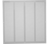 16'' x 16'' Inch / 400 x 400 mm White Steel Vent Cover - Metal Square Soffit Grille - Louvered Air Return Grille - for Ceiling and Sidewall - Built-in Protection Screen Mesh - HVAC Ventilation