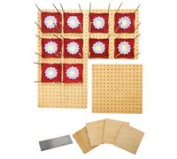 16 x 16 Inches Crochet Blocking Board 4 in 1 - Magnetic Splicing Large Size Granny Square Blocking Board Mats for Knitting & Crochet Projects with 15 Stainless Steel Pegs, Gifts for Mom, Grandmothers