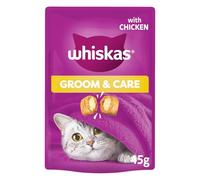16 x 45g Whiskas Groom & Care Adult Cat Treats with Chicken