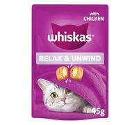 16 x 45g Whiskas Relax & Unwind Adult Cat Treats with Chicken