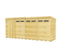 16 x 5 Feet Pent Security Shed - Single Door - L147 x W474 x H201 cm Buttercup Farm Brown One Size