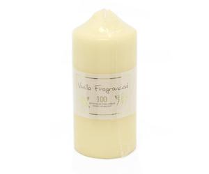 16 x 7cm 100 Hour Overdipped Vanilla Scented Pillar Votive Wax Candle Cream