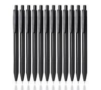 16 x Ballpoint Pens Black Ink- Technoline - Retractable Ballpoint Pen Smooth Writing Pens Comfortable Grip, Quick-Drying, Smudge-Free Office School Stationery