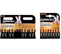 16 x Duracell AA + AAA Plus Power Boost (1 Blister with 8 AA Batteries up to 150% + 1 Blister with 8 AAA Batteries up to 100%) 16 Batteries (LR6/MN1500 + LR03/MN2400)