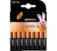 16 x Duracell AAA Plus Power Boost Up to 100% Extra Life (1 Blister with 16 Batteries) 16 AAA Batteries (LR03/MN2400)