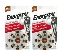 16 x Energizer Size 312 Hearing Aid Batteries Brown - Zinc Air Mercury Free PR41