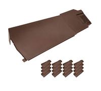 16 x Klober Contract Dry Verge Unit Pack for Gable/Apex Roof Tile Plastic End Cap - Right, Brown
