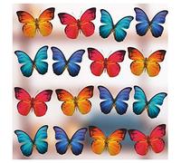 16 x Large Butterfly Window Stickers for Glass Decorations - Beautiful Double Sided Static Cling Decals - Anti Collision Bird Strike Stickers