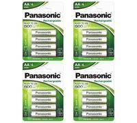 16 x Panasonic AA 1900mAh NiMH Rechargeable Batteries Pre Charged - LR06 HR06