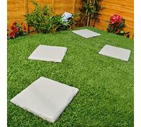 16 x Plastic Patio Stepping Stones - Easy To Install Lightweight Weatherproof Concrete Effect Anti-Slip Square Paving Slabs - Ideal for an Outdoor Garden Pathway or Patio, Each Measure 30 x 30cm