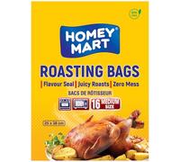 16 x Roasting Bags for Ovens and Microwaves Perfect Flavour Seal Cooking Bags for Roasting Chicken Fish Meat Turkey and Vegetables Medium Size