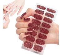 16 x Semi-Hardened Nail Art Stickers | Semi-cured Gel Nail Strips Self-Adhesive Stickers for Women, Girls, Teens, Daily Life, Party, Re