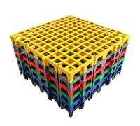 16"x16"x1.2" Modular Interlocking Deck Tile, Non-Slip Garage Flooring Tile for Garage, Workshop, Shed, or Trailer,Red,10Pcs (Yellow 10Pcs)