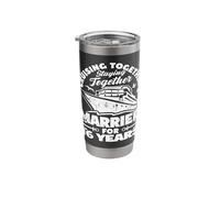 16 Years Married Cruising 16th Wedding Anniversary Cruise Stainless Steel Insulated Tumbler
