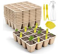 160 Cells Seed Starter Trays,10 Pack Seedling Pots and Trays Biodegradable,Seedling Pots Indoor Outdoor,Planting Trays for Seedlings,Seed Starter Tray Kit for Vegetable,Fruit,Gardens,and Greenhouse