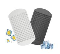 160 Grids 1 * 1cm Silicone Ice Cube Tray,2 Pcs Mini Square Ice Cube Mold,Reusable Flexible Ice Cubes Molds for Chilling Drinks Coffee Juice Cocktail,Easy Release and Space Saving Design（Black,White）