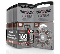 160 Hearing Aid Batteries 312. Rayovac Extra 20x8 Pack PR41 Brown Size