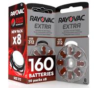 160 Hearing Aid Batteries 312. Rayovac Extra 20x8 Pack PR41 Brown Size