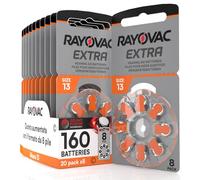160 Hearing Aid Batteries Size 13 Rayovac Extra PR48 Orange - 20 Blisters of 8 Batteries