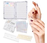 160 Nail Colors Book,Nail Color Display Book with 240 Na-il Tips & 1-200 Number Labels, Professional Nails Color Swatches Book for Na-ils Art Design, No Need Pasting, No Need Glue