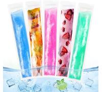160 Pack Popsicle Bags 11x2" Popsicle Mold Bag Freezer Ice Bags with Zip Seals and Funnel for Kids Adults Homemade Ice Candy Yogurt Tubes Juice Fruit Smoothies Healthy Snacks