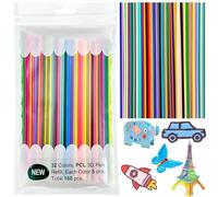 160 Pcs 3D Doodler Pen Refills, 3D Printing Pen Filament, Filament Refills PLA Threads, 3D Filament Refills PLA for 3Doodler PCL, 32 Colours Each Colour 75cm, with 22-page Picture Album and Copy Board