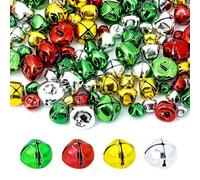160 Pcs Colorful Metal Jingle Bells, 12mm, 15mm, 20mm, 25mm Mini Xmas Bells Ornaments for Crafts, Wreath, Jewelry, Pet Collars, Home Christmas Decoration