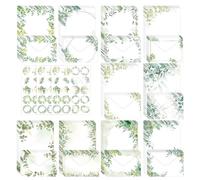 160 Pcs Eucalyptus Letter Writing Set, 50 Pcs Letter Writing Paper with 50 Pcs Envelopes & 60 Stickers, Stationery Writing Set for Wedding Invitations, Love Letters & Birthday