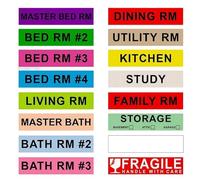 160 Pcs Home Moving Labels for Boxes 16 Different Removable Colour Coded Stickers House Moving Supply Writable Fragile Sticker Packing Labels for Moving House Boxes, 25x115 mm