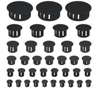 160 PCS Plastic Hole Plug Set - Snap-In Locking Caps in Assorted Sizes (Black)