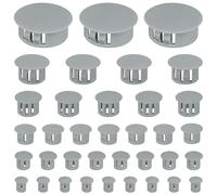 160 PCS Plastic Hole Plug Set - Snap-In Locking Caps in Assorted Sizes (Grey)