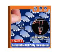 160 Pcs Pro Removable Gel Glue Putty with Pull Tab for Museum Action Figures, Clear Earthquake Adhesive Dots, Sticky Tack for Wall Hanging, 0.31x 0.51 Wax Mounting Putty