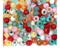 160 PCS Round Acrylic Big Hole Beads with Storage Box, 12x9mm Multicolor Loose Spacer Beads with 5.5mm Large Hole, DIY Jewelry Beads for Hair, Necklace, Bracelet, Earring Craft Making,Mixed Color 2