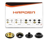 160 Pcs Snap Buttons, 15mm Stainless Steel Marine Grade Boat Canvas Snaps, 3/8" Socket Metal Fasteners Kit for Clothing Leather Boat Cover Fabric (Regular-Black)