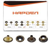 160 pcs snap Buttons,snap Fasteners kit 15mm Stainless Steel Snaps Marine Grade Boat Canvas Snaps,3/8" Socket Metal Snaps for Clothing Leather Boat Cover Fabric (Bronze)