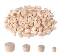160 Pcs Wood Plugs, 4 Sizes Carpenter Bee Plugs Hole Plug Button Plug Hardwood Hole Assortment Kit for Table Chair Legs Screw Holes Loose Outlets Woods Furniture (Wood Color)