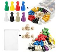 160 Pcs Wooden Pawns Board Game Pieces Multicolor Pawns Boards Game Pawn
