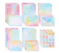 160 PcsLetter Writing Paper and Envelopes Sets, Watercolor Letter Writing Set, Stationery Paper and Envelopes Set, Watercolor Letter Papers, for Valentine's Day Office Stationery Set for Women (B)