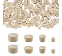 160 Pieces 4 Sizes Wood Plugs Flat Head Wooden Hole Plugs Hardwood Hole Plugs Wooden Button Plugs Screw Hole Plugs for Wood Furniture, 3/16 Inch, 5/16 Inch, 3/8 Inch, 1/2 Inch