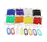 160 Pieces 8 Colors Assorted Plastic Key Tag Fobs ID Labels with Split Keyring