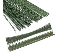 160 Pieces Floral Flower Stem Wire 18 Gauge 26 Gauge Wrapped Wire, 14 Inch (Dark Green)