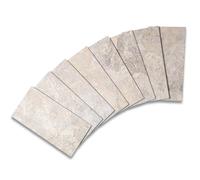 160 Pieces Peel and Stick backsplash 3 x 6 Inches 3D Beige Stone PVC Composite Wall Tile Stick on Backsplash Tile for Kitchen Bathroom, Laundry Room, Camper, Fireplace