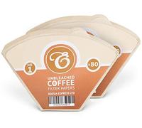 160 Size 1 Coffee Filter Paper Cones, Unbleached by EDESIA ESPRESS