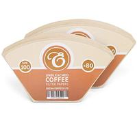 160 Size 100 Coffee Filter Paper Cones, Unbleached for Melitta Aromaboy by EDESIA ESPRESS
