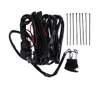 160 W Lighting Control Wiring Harness Kit With 16 AWG Wire | Blue backlit rocker switch with relay and ; 10 ft 1 to 1 wiring harness; includes 8 cable ties