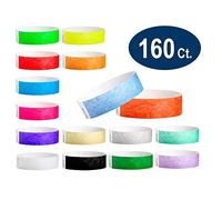 160 WristCo Tyvek Wristbands, 16-Color Variety Pack - Tamper-Proof Design Prevents Reuse - Premium-Grade Bracelets for Hospital & Medical ID, Party, VIP Identification