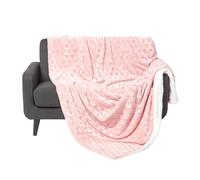 (160 x 200 cm, Blush Pink) Geometric Triangle Velvet Throw