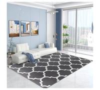 (160 x 230 cm (5 ft 2 in x 7 ft 5 in)_Large Rugs For Living Room Bedroom Area, Ava Grey) Extra Large Rugs Living Room Printed Rug Runner